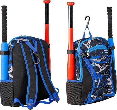 Youth Baseball Bat Bag Backpack, T-Ball & Softball Equipment Gear for Youth with Fence Hook, Lightweight Baseball Bat Backpack, Large Main Compartment for Helmet in Saudi Arabia