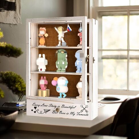 Large Shadow Box Frame 11x16 , 3.5" Deep Shadow Box with Drawers and Removable Shelves, Rustic White Color Wood Picture Display Frame Memory Box for Tickets Wedding Bouquet for Wall or Tabletop in Kuwait