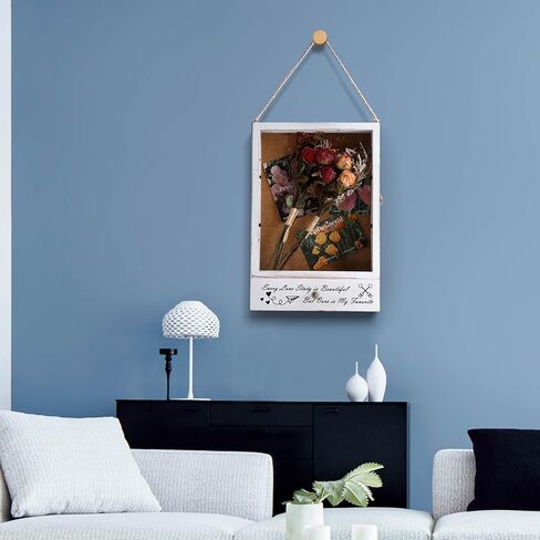 Large Shadow Box Frame 11x16 , 3.5" Deep Shadow Box with Drawers and Removable Shelves, Rustic White Color Wood Picture Display Frame Memory Box for Tickets Wedding Bouquet for Wall or Tabletop in Kuwait