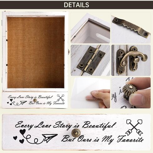 Large Shadow Box Frame 11x16 , 3.5" Deep Shadow Box with Drawers and Removable Shelves, Rustic White Color Wood Picture Display Frame Memory Box for Tickets Wedding Bouquet for Wall or Tabletop in Kuwait