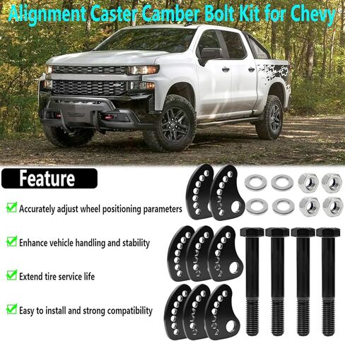 محاذاة Caster Camber & 12.9 درجة الترباس مجموعة متوافقة مع GMC Sierra 1500 2WD / 4WD GMC Sierra 2500 3500 Silverado 1500 2500 3500 1999-2019 in Saudi Arabia