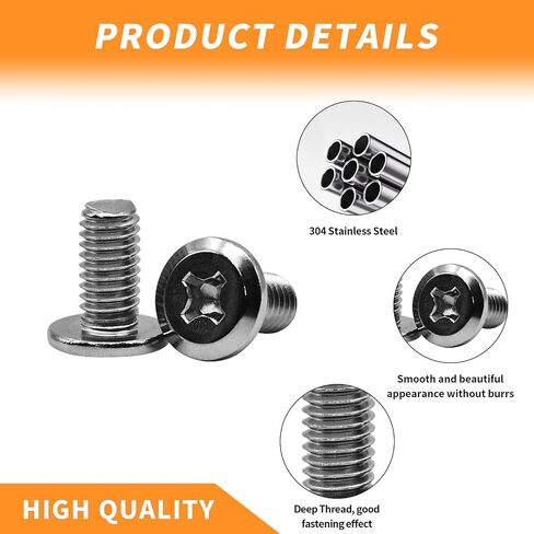 YXQ M6x16mm Machine Screws Pan Phillips Cross Head Screw 304 Stainless Steel Fasteners Bolts, 30Pcs in Saudi Arabia