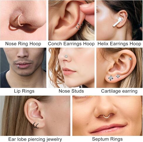 15 PCS الأنف الثقب L شكل حلقات الأنف من الفولاذ المقاوم للصدأ للنساء ، حلقات L على شكل طوق 20G للنساء على شكل L على شكل حرف L وأطواق الأطواق in Saudi Arabia