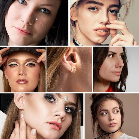 15 PCS الأنف الثقب L شكل حلقات الأنف من الفولاذ المقاوم للصدأ للنساء ، حلقات L على شكل طوق 20G للنساء على شكل L على شكل حرف L وأطواق الأطواق in Saudi Arabia