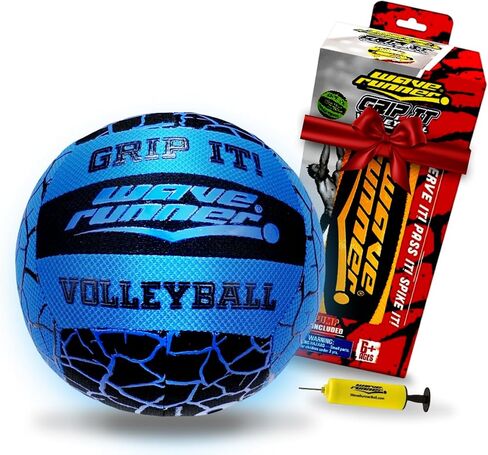 Wave Runner Glow in The Dark LED Light Junior Football, Waterproof Double Laced Football for Night Sports and Games Waterproof Ball for Pool, Beach and Backyard Random Color in Kuwait