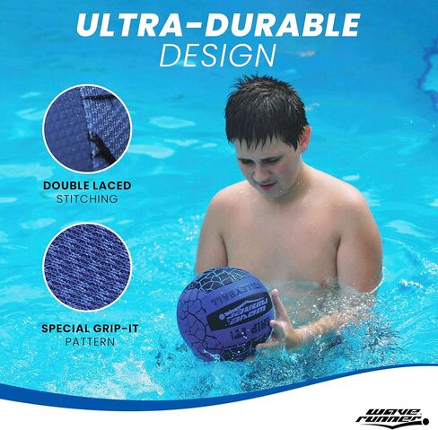Wave Runner Glow in The Dark LED Light Junior Football, Waterproof Double Laced Football for Night Sports and Games Waterproof Ball for Pool, Beach and Backyard Random Color in Kuwait