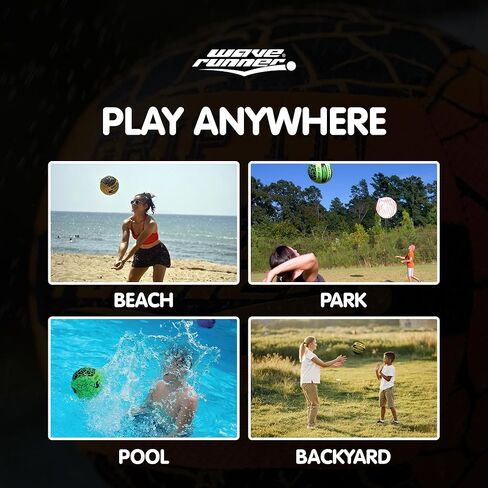 Wave Runner Glow in The Dark LED Light Junior Football, Waterproof Double Laced Football for Night Sports and Games Waterproof Ball for Pool, Beach and Backyard Random Color in Kuwait