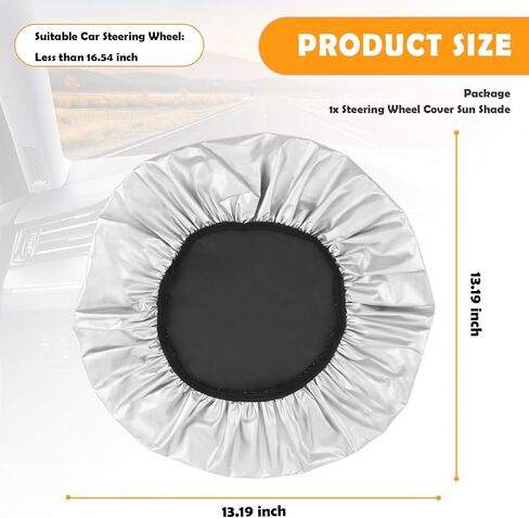 Car Steering Wheel Cover Sun Shade,Car Wheel Cover with Aluminum Film and Cotton Lining for Steeringwheel Sun Protection,Universal Maximum 15.75" Truck Steering Wheels Covers in Kuwait