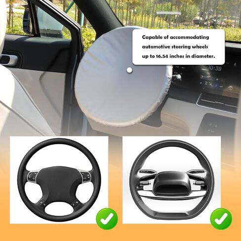 Car Steering Wheel Cover Sun Shade,Car Wheel Cover with Aluminum Film and Cotton Lining for Steeringwheel Sun Protection,Universal Maximum 15.75" Truck Steering Wheels Covers in Kuwait