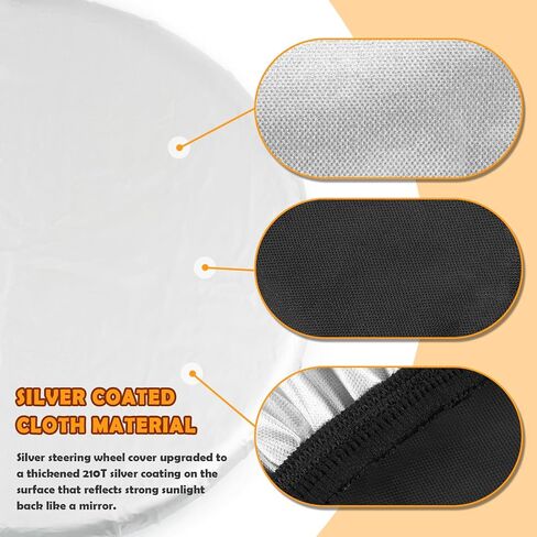 Car Steering Wheel Cover Sun Shade,Car Wheel Cover with Aluminum Film and Cotton Lining for Steeringwheel Sun Protection,Universal Maximum 15.75" Truck Steering Wheels Covers in Kuwait