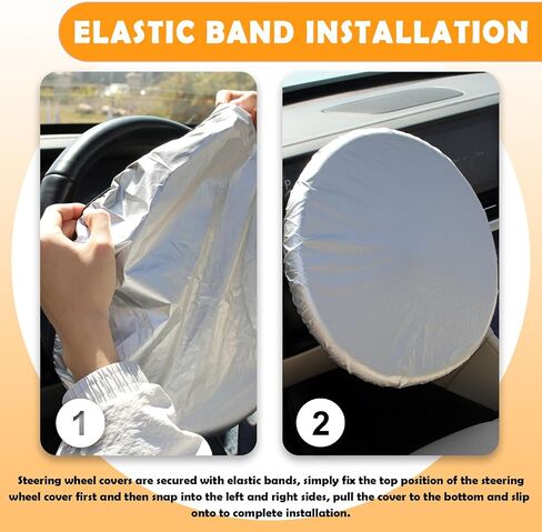 Car Steering Wheel Cover Sun Shade,Car Wheel Cover with Aluminum Film and Cotton Lining for Steeringwheel Sun Protection,Universal Maximum 15.75" Truck Steering Wheels Covers in Kuwait