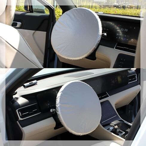 Car Steering Wheel Cover Sun Shade,Car Wheel Cover with Aluminum Film and Cotton Lining for Steeringwheel Sun Protection,Universal Maximum 15.75" Truck Steering Wheels Covers in Kuwait