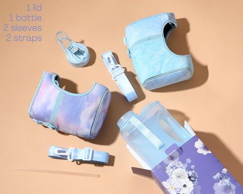 H2O Capsule Half Gallon Cube Square Water Bottle - 2.2L Water Bottle with Strap, Storage Sleeve, Straw and Chug Lid – BPA Free Reusable Sports Water Jug with Handle, (68 Ounce), (Jet Black) in Kuwait