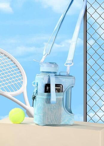 H2O Capsule Half Gallon Cube Square Water Bottle - 2.2L Water Bottle with Strap, Storage Sleeve, Straw and Chug Lid – BPA Free Reusable Sports Water Jug with Handle, (68 Ounce), (Jet Black) in Kuwait