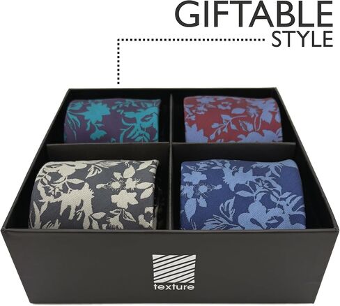 TEXTURE Ties for Men, 4-Pack Set of Mens Neckties in Saudi Arabia