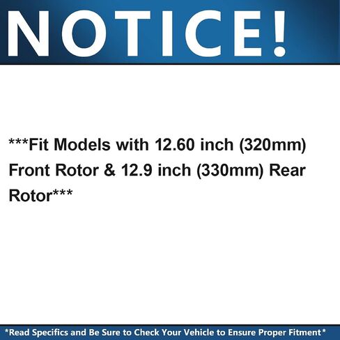 Detroit Axle - Brake Kit for 2011-2014 Ford Edge, 2011-2015 Lincoln MKX Drilled & Slotted Brake Rotors Ceramic Brakes Pads Replacement : 12.60'' inch Front and 12.9'' inch Rear Rotor in Saudi Arabia