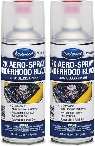 Eastwood 2K AeroSpray Automotive Under Hood Black Spray Paint | 12 oz Aerosol | 1 Pack in Saudi Arabia