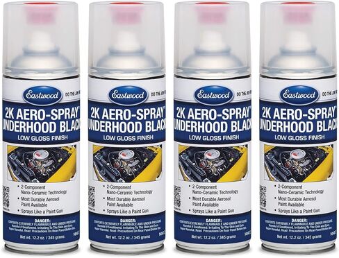 Eastwood 2K AeroSpray Automotive Under Hood Black Spray Paint | 12 oz Aerosol | 1 Pack in Saudi Arabia