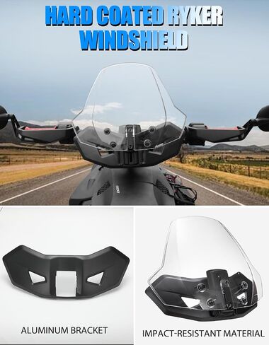 Aupower القابلة للتعديل الزجاج الأمامي لـ Can Am Ryker 600 900 Sport & Rally Edition All Models Accessorie ، Front Pattern Strengent Clear Clear Hard Windscreen Deflector ، استبدل OEM # 219401023 in Saudi Arabia
