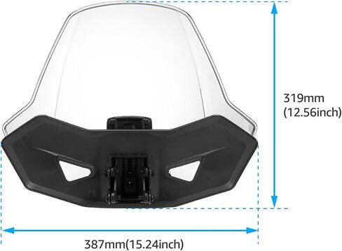 Aupower القابلة للتعديل الزجاج الأمامي لـ Can Am Ryker 600 900 Sport & Rally Edition All Models Accessorie ، Front Pattern Strengent Clear Clear Hard Windscreen Deflector ، استبدل OEM # 219401023 in Saudi Arabia