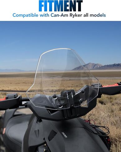 Aupower القابلة للتعديل الزجاج الأمامي لـ Can Am Ryker 600 900 Sport & Rally Edition All Models Accessorie ، Front Pattern Strengent Clear Clear Hard Windscreen Deflector ، استبدل OEM # 219401023 in Saudi Arabia