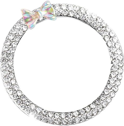 Ignition Switch Button Decorative Ring, Bling Bow Design Metal One-Point Start Switch Ring, Universal for Most Cars (Multicolored) in Kuwait
