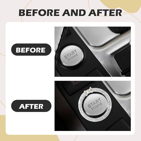 Ignition Switch Button Decorative Ring, Bling Bow Design Metal One-Point Start Switch Ring, Universal for Most Cars (Multicolored) in Kuwait