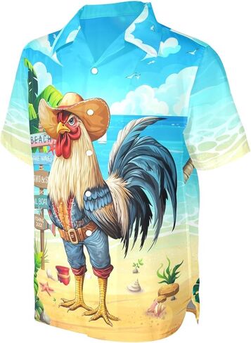 Huglazy 4th Of July Wound Funny Hawaiian Shirt for Men Short Sleeve Button Button Down Terts Party Stails in Kuwait