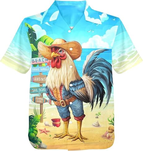 Huglazy 4th Of July Wound Funny Hawaiian Shirt for Men Short Sleeve Button Button Down Terts Party Stails in Kuwait