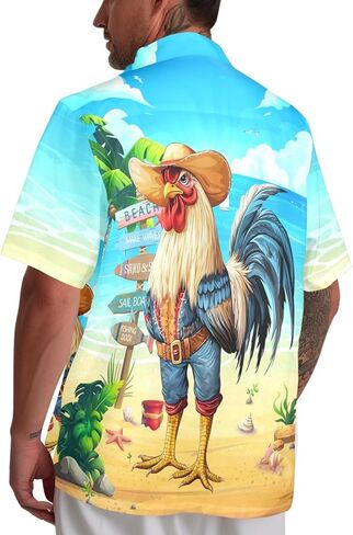 Huglazy 4th Of July Wound Funny Hawaiian Shirt for Men Short Sleeve Button Button Down Terts Party Stails in Kuwait