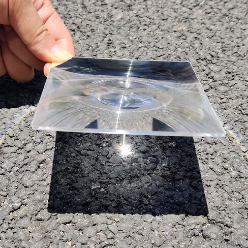 Fresnel Lens, 100x100mm, Focal Length 100mm, Acrylic (not Glass), 3X Magnifying, Solar Death ray for Physics Classroom, Solar Heating, Fire Starter, Small Magnifier, DIY Optical Viewing Lens in Kuwait