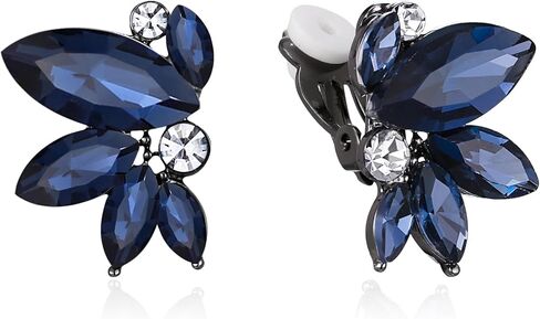 BriLove Gorgeous Stunning Rhinestone Marquise Clip-on Earrings for Women Wedding Bridal Party Prom Accessories in Saudi Arabia