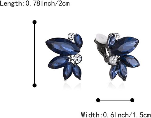 BriLove Gorgeous Stunning Rhinestone Marquise Clip-on Earrings for Women Wedding Bridal Party Prom Accessories in Saudi Arabia