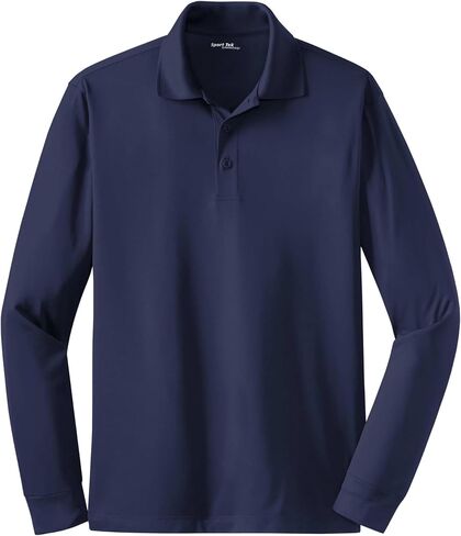 Sport-Tek للجنسين الطويل الأكمام micropique sport-wick polo | قميص مشتركة للرجال والنساء ، قمة ملائمة غير رسمية للعمل والغولف in Kuwait