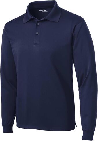 Sport-Tek للجنسين الطويل الأكمام micropique sport-wick polo | قميص مشتركة للرجال والنساء ، قمة ملائمة غير رسمية للعمل والغولف in Kuwait