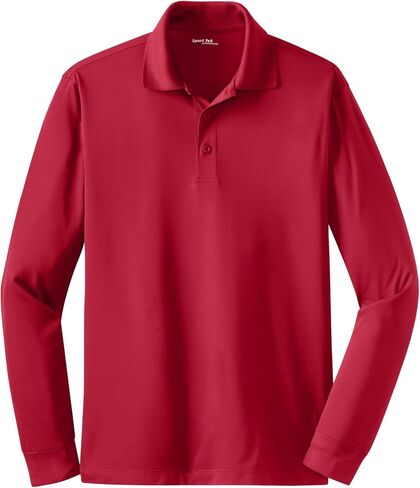 Sport-Tek للجنسين الطويل الأكمام micropique sport-wick polo | قميص مشتركة للرجال والنساء ، قمة ملائمة غير رسمية للعمل والغولف in Kuwait