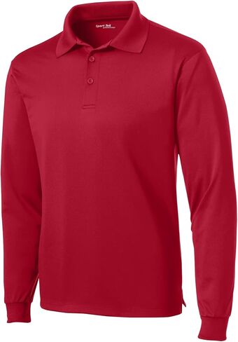 Sport-Tek للجنسين الطويل الأكمام micropique sport-wick polo | قميص مشتركة للرجال والنساء ، قمة ملائمة غير رسمية للعمل والغولف in Kuwait