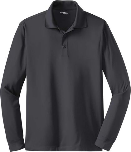 SPORT-TEK Unisex Long Sleeve Micropique Sport-Wick Polo | Collared Shirt for Men & Women, Casual Fit Top for Work & Golf in Saudi Arabia
