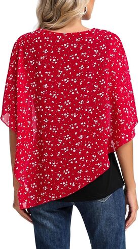 Moqivgi Womens Scoop Neck Flowy Shirt العصرية العارضة العاطفة العشو in Saudi Arabia