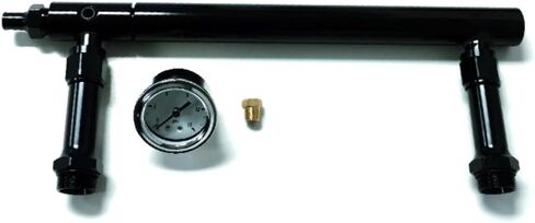 Billet Aluminium Holley 4150 خط الوقود المزدوج لخط الوقود الأنيو مع مقياس أبيض in Kuwait