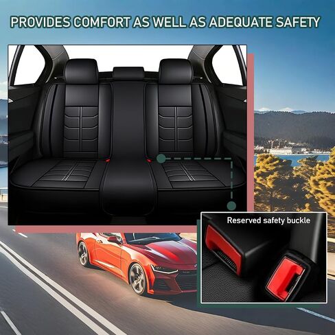 Car Seat Covers Fit for KIA Carnival 2022-2025,7 Seat Car Seat Cover,No-Slip Waterproof Breathable Faux Leather Automotive Seat Covers Auto Interior Covers.Black,Full Set in Saudi Arabia