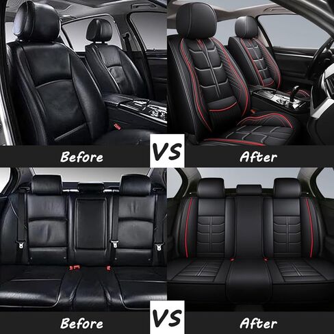 Car Seat Covers Fit for KIA Carnival 2022-2025,7 Seat Car Seat Cover,No-Slip Waterproof Breathable Faux Leather Automotive Seat Covers Auto Interior Covers.Black,Full Set in Saudi Arabia