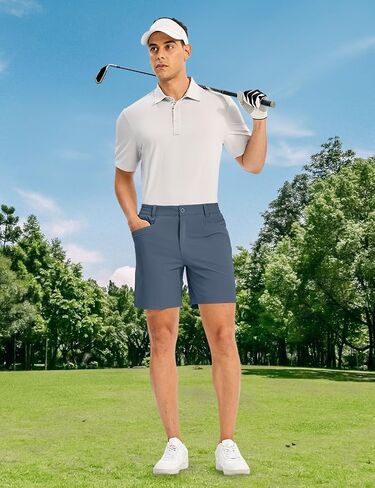 TBMPOY Men's Golf Shorts 7" Stretch Dress Casual Elastic Waist Short Quick Dry Lightweight Hiking Shorts with 4 Pockets in Saudi Arabia