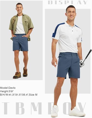 TBMPOY Men's Golf Shorts 7" Stretch Dress Casual Elastic Waist Short Quick Dry Lightweight Hiking Shorts with 4 Pockets in Saudi Arabia
