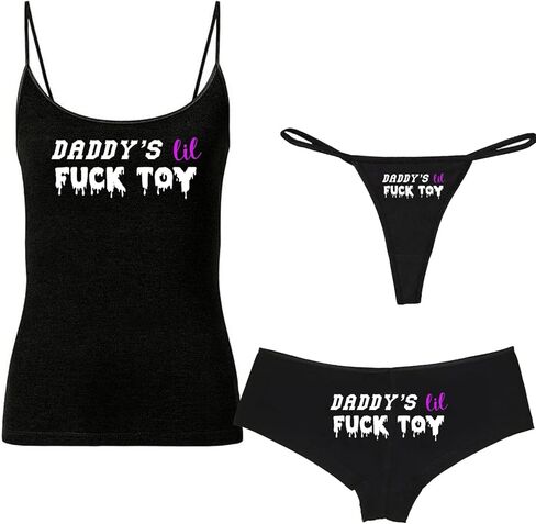 Bride Gifts - Bachelorette Wedding ,Property of Daddy's Booty Shorts Cotton Bikini &Thong Panties and cami set in Kuwait