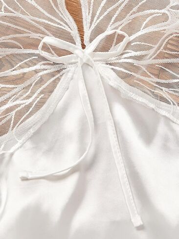 Midnight Surprise Butterfly Lace Lingerie Babydoll – White Sheer Halter Nightdress with Satin Petal Skirt in Saudi Arabia