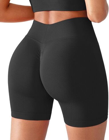 BRXL Scrunch Butt Lifting Shorts for Women V Back Seamless 5" High Waist Workout Gym Compression Spandex Impact Shorts in Kuwait