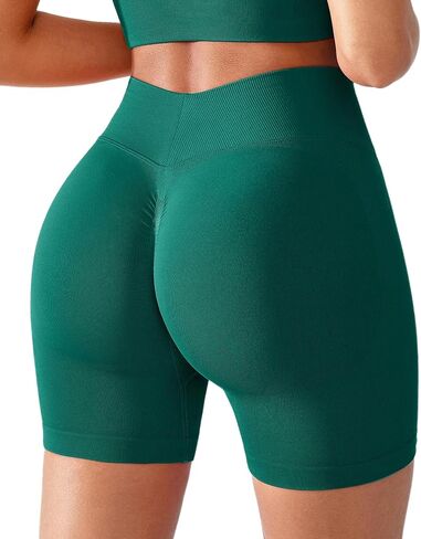 BRXL Scrunch Butt Lifting Shorts for Women V Back Seamless 5" High Waist Workout Gym Compression Spandex Impact Shorts in Kuwait