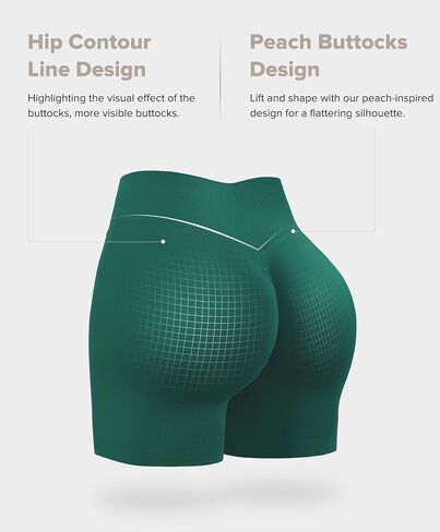 BRXL Scrunch Butt Lifting Shorts for Women V Back Seamless 5" High Waist Workout Gym Compression Spandex Impact Shorts in Kuwait