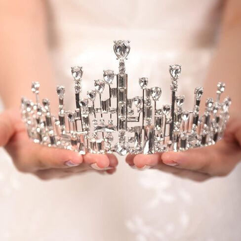 Crystal Crown Rhinestone Tiara Princess Queen Headband for Birthday Pageant Costume Crown Bridal Crowns For Wedding Halloween for Women Girls in Kuwait